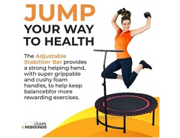 LEAPS & REBOUNDS: Adjustable Stabilizer Bar Fits All L&R Fitness Trampolines Grippable & Cushy Foam Handles Easy Assembly Slips Over Existing Legs Trampoline Sold Separately