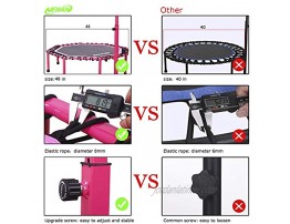 Newan 48 FitnessTrampoline with Adjustable Handle Bar Silent Trampoline Bungee Rebounder Jumping Cardio Trainer Workout for Adults Max Limit 330 lbs