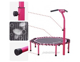Newan 48 FitnessTrampoline with Adjustable Handle Bar Silent Trampoline Bungee Rebounder Jumping Cardio Trainer Workout for Adults Max Limit 330 lbs