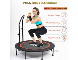 Outroad 40 48 inch Foldable Mini Trampoline Fitness Rebounder with Adjustable Foam Handle Exercise Trampoline for Kids Adults Outdoor Indoor Garden Workout