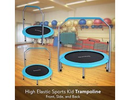 SereneLife Portable & Foldable Trampoline 40 in-Home Mini Rebounder with Adjustable Handrail Fitness Body Exercise Springfree Safe for Kids SLELT403