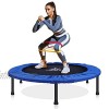 SKL Foldable Fitness Trampoline Mini Trampoline with Safety & Anti-Skid Pads Stable Exercise Rebounder for Men Women Kids Indoor Outdoor Workout Max Load 330lbs