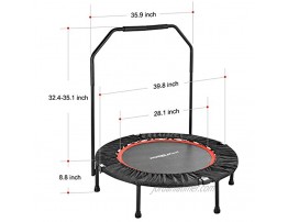 Wonder Maxi Mini Fitness Trampoline Rebounder Trampoline with Handrail and Safety Pad for Kids Adults Indoor Outdoor Workout Cardio Exercise
