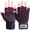 MAVIKS Weight Lifting Fitness Workout Gym Gloves with Wrist Wrap Straps for Men Women Exercise Gloves for Crossfit Training Pull Ups Weightlifting Calisthenics Powerlifting Climbing Cycling