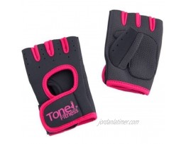 Tone Fitness HHWG-TNPINKS Tone Pink Weightlifting Gloves-Small  Black & Pink