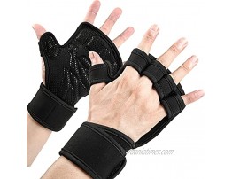 Ventilated Workout Gym Gloves with Wrist Wraps and Full Palm Silicone Padding for Strong Grip& No Calluses Suits Men & Women for Weight Lifting Fitness and Other Sports