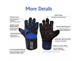 Weight Lifting Gloves Work Out Gym Men Women with Wrist Wraps Support Anti-Slip Grip Half Finger Glove for Exercise Weightlifting Hanging Rowing Biking Training