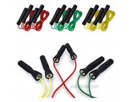 9 Feet Jump Rope Set of 6 Ball Bearing Tangle Free Fitness Skipping Rope Speed Jump Rope for Women and Kids Work Out Indoor Outdoor Sport Easy Hold Yellow Red Green ARISE