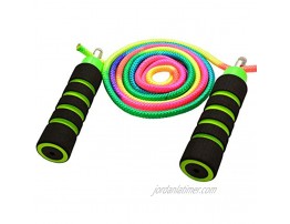 Anna's Rainbow Rope Kids Jump Rope Durable Child Friendly Skipping Rope Exercise Toy for Playground with Lightweight Foam Handles and Vibrant Colors