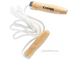 Cannon Sports White Jump Rope with Wooden Weighted Handles for Home Gym Workout & Fitness Travel 8.5 FT