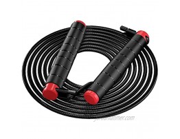 Coospo Jump Rope Adjustable Weighted Skipping Rope Tangle-Free Rapid Speed Jumping Rope Cable with Ball Bearings for Women Men and Kids