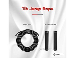 FEECCO Weighted Jump Rope 1 lb Heavy Jump Rope for Men and Women with Adjustable PVC Rope for Boxing Fitness Crossfit Workout