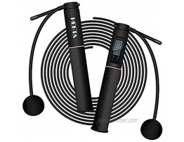 HEETA Jump Rope,Weighted Handle Jumping Rope for Fitness,Skipping Rope with Counter Adjustable Length Cordless Jumping Rope for Men Women Kids