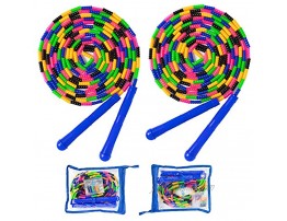 Hipeakboo Double Dutch Jump Rope 16 Ft 2 Pack Long Jump Rope Kids Adults Skipping Rope Soft Beaded Multiperson Jump Rope
