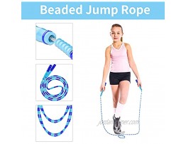 Jump Rope 3 Pack Adjustable Length Tangle-Free Segmented Soft Beaded Skipping Rope Fitness Jump Rope for Kids Man and Women Weight Loss 9.2 Feet