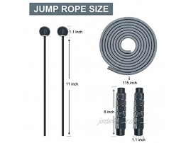 Jump Rope for Working Out Tangle-Free Rapid adult jump rope for Workout Fitness Cotton Rope Adjustable Length Exercise Jump Rope for Beachbody on Demand Crossfit Boxing MMA 9.8'' Length Gray