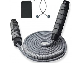 Jump Rope for Working Out Tangle-Free Rapid adult jump rope for Workout Fitness Cotton Rope Adjustable Length Exercise Jump Rope for Beachbody on Demand Crossfit Boxing MMA 9.8'' Length Gray