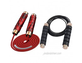 Jump Ropes,2 pack Rapid Speed Jumping Rope with Adjustable 6”Memory Foam Antiskid Handles & Ball Bearings Skipping Cable for Men Women Kids for Fitness,Home Exercise & Slim Body