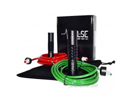 Pulse Weighted Jump Rope Set With Adjustable Weighted Rope 1 2 LB Speed Rope 1 4 LB and Aluminum Handles.