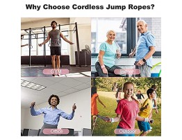 Ropeless Jump Rope Set for Fitness- 2 in 1 Cordless Weighted Skipping Rope with 3 Pcs Resistance Loop Bands Adjustable Speed Bod Ropes with Storage Bag for Home Exercise Training for Women Men