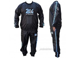 2Fit® Heavy Duty Sweat Suit Sauna Exercise Gym Suit Fitness Weight Loss Anti-Rip Blue