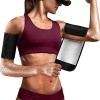Cimkiz Arm Trimmers for Women Pair Black Sauna Arm Sweat Bands Adjustable Arm Trainer Sleeves for Sports