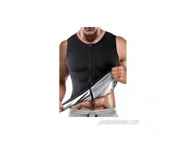 Cimkiz Men Sauna Sweat Vest Polymer for Men Waist Trainer Vest Sauna Suit Workout Tank Top Body Shape for Men with Zipper