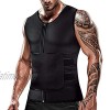 Cimkiz Mens Sweat Sauna Vest for Waist Trainer Zipper Neoprene Tank Top Adjustable Sauna Workout Zipper Suit