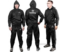 FIGHTSENSE MMA Sauna Suit for Men and Women Waterproof Anti-Rip Sweat Suit for Weight Loss 2PC Set Workout Suit for Sports Running Cycling Treadmill Boxing & Fitness.