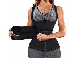 GAODI Women Waist Trainer Vest Workout Slim Corset Neoprene Sauna Tank Top Zipper Weight Loss Body Shaper