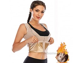 HOMOST Women Sauna Suit Sweat Vest Waist Trainer for Women Sweat Tank Top with Zipper for Body Shaper