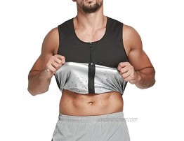 Infuntable Men Sweat Sauna Vest Hot Polymer Waist Trainer Workout Compression Tank Top Shapewear for Weight Loss with Zipper