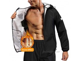 Junlan Sauna Suit for Men Sweat Jacket for Men Sweat Sauna Pants Gym Workout Sweat Suit
