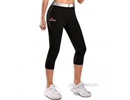 KUMAYES Sauna Sweat Pants for Women High Waist Capris Slimming Workout Thermo Waist Trainer Leggings Body Shaper