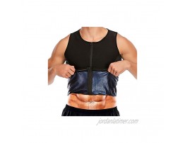 Men Waist Trainer Sauna Vest Sweat Body Shaper Slimming Polymer Weight Loss Zipper Tank Top Premium Workout Shirt