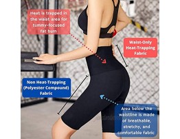 NANOHERTZ Sauna Sweat Shapewear High Waisted Shorts Above Knee Pants Mid Thigh Workout Suit Waist Trainer Weight Loss Lower Body Shaper Sweatsuit Exercise Fitness Gym Women Men