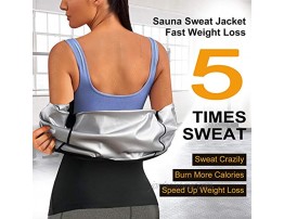 Nebility Women Sauna Sweat Suit Weight Loss Waist Trainer Shirt Workout Top Hot Sweat Jacket Zipper Long Sleeve Shaper