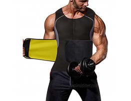 NIGNMI Sauna Vest for Men Waist Trainer Sweat Vests 2 in 1 Sauna Suit Workout Belt Neoprene Body Shaper