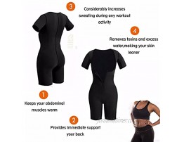 QUAFORT Full Body Shapewear Sauna Suit Neoprene Weight Loss Gym Shaper with Sleeve