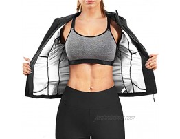 URSEXYLY Women Hot Sweat Sauna Suit Waist Trainer Jacket Slimming Fitness Workout Body Shaper Zipper Shirt Workout Long Sleeve Tops