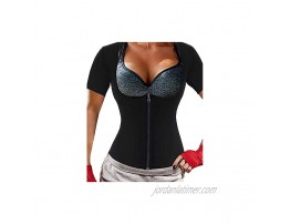 Women's Neoprene Sweat Vest Sauna Suit Slimming Body Shaper Workout Hot Waist Trainer Shirt Top With Sleeves