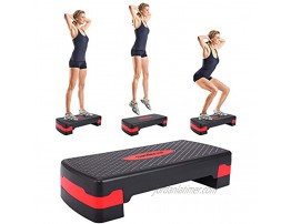 JAXPETY 27'' Fitness Aerobic Step Adjust 4 6 Exercise Stepper with Risers Home Gym