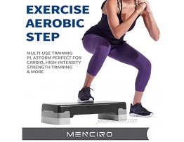 MENCIRO Steppers for Exercise Workout Step Up Exercise Platform with Adjustable Riser Height Aerobic Step with Non-Slip Surface for Home Gym