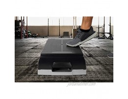 Mind Reader 2 Levels with Anti-Slip Surface Adjustable Aerobic Stepper with Risers Home Fitness Workout Step Platform Black