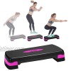 Nicole Miller Aerobic Exercise Step Deck Adjustable Workout Fitness Stepper Exercise Platform with Risers