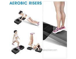 Yes4All Aerobic Exercise Workout Step Platform Health Club Size with 4 Adjustable Risers Included and Extra Risers Options