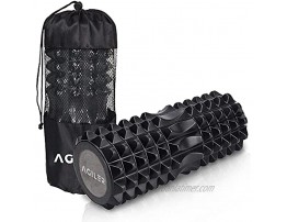 AGILER Foam Roller – 2 in 1 Deep Tissue Massager – Medium Density Muscle Roller with Solid EVA Core – Triple Grid Massage Zones – Ideal for Recovery Muscle Pain Increased Flexibility