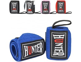 HUNTER Wrist Wraps 18 with Thumb Loops Strength Training Wrist Support Braces Men & Women Weight Lifting Crossfit Powerlifting