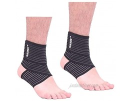 LAAOO Ankle Wraps Brace for Men & Women 1 Pairs – Adjustable Compression Ankle Support Wrap – Perfect Ankle Sleeve for Plantar Fasciitis Achilles Tendon Minor Sprains Sports