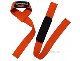 Meister Neoprene-Padded No-Slip Weight Lifting Straps for Grip Pair Orange